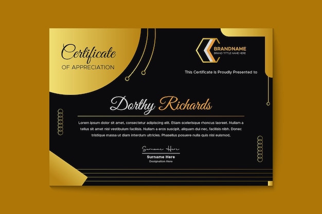 Restaurant certificate design template
