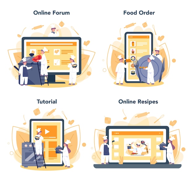 Restaurant chef-kok online service of platformset