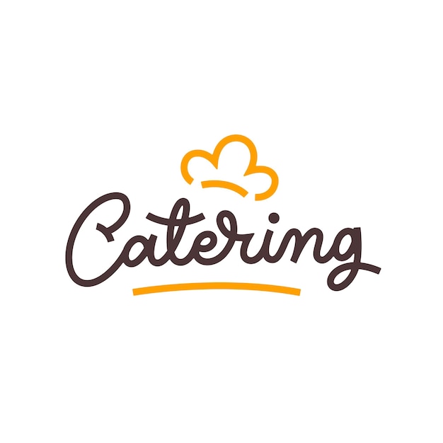 Restaurant chef-kok ontwerp met cateringservice logo sjabloon