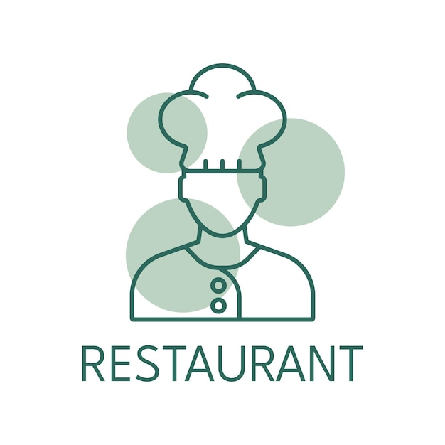 Stile del logo dell'icona a colori del ristorante