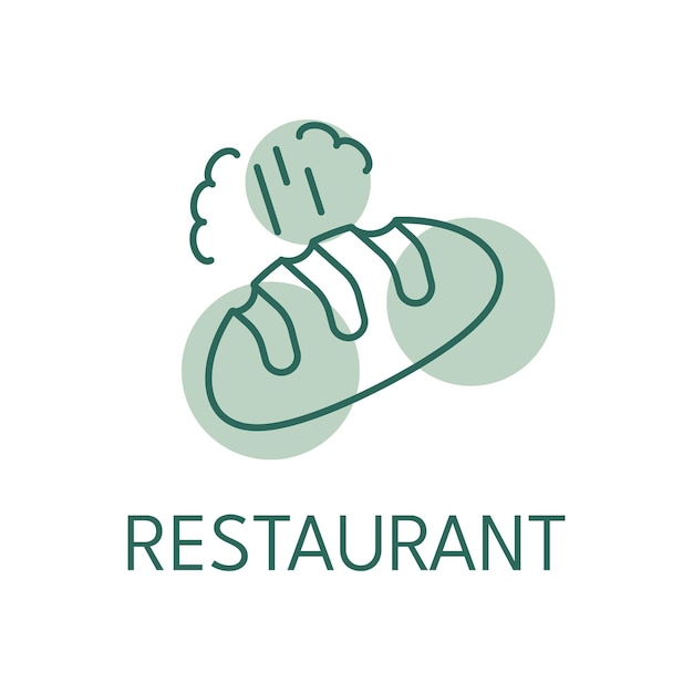 Stile del logo dell'icona a colori del ristorante