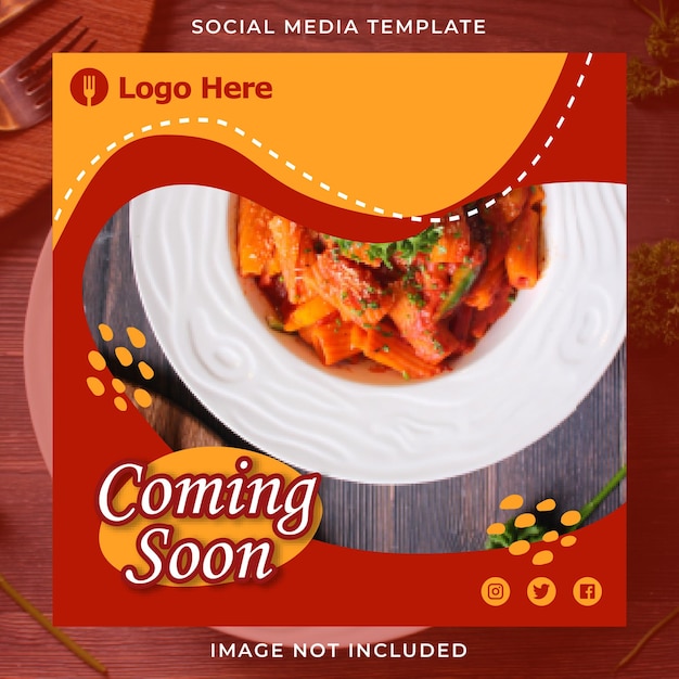 Restaurant coming soon menu design instagram post template