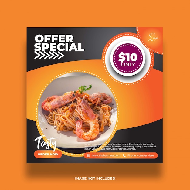 Restaurant delicious food special offer social media post abstract premium template