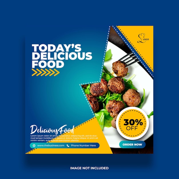 Restaurant delicious offer food social media post abstract premium template