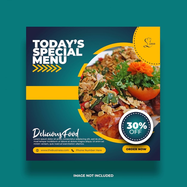 Vector restaurant delicious offer special menu food social media post abstract premium template