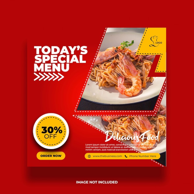 Restaurant delicious special menu food social media post abstract colorful premium template