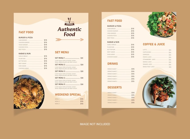 Restaurant Eten Menu Ontwerp