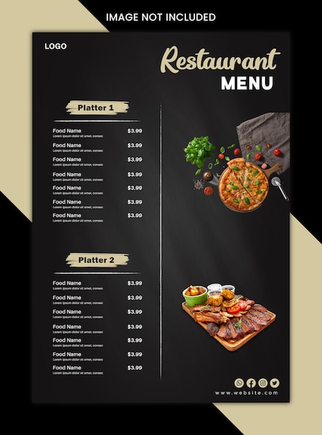 Restaurant eten menu ontwerpsjabloon