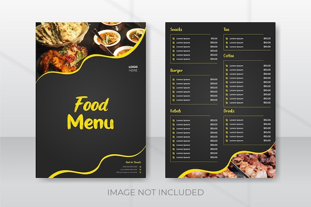 Restaurant eten menu sjabloonontwerp