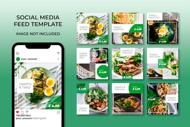 Restaurant eten menu sociale media post sjabloon