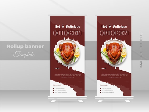 Restaurant eten roll-up bannerontwerp