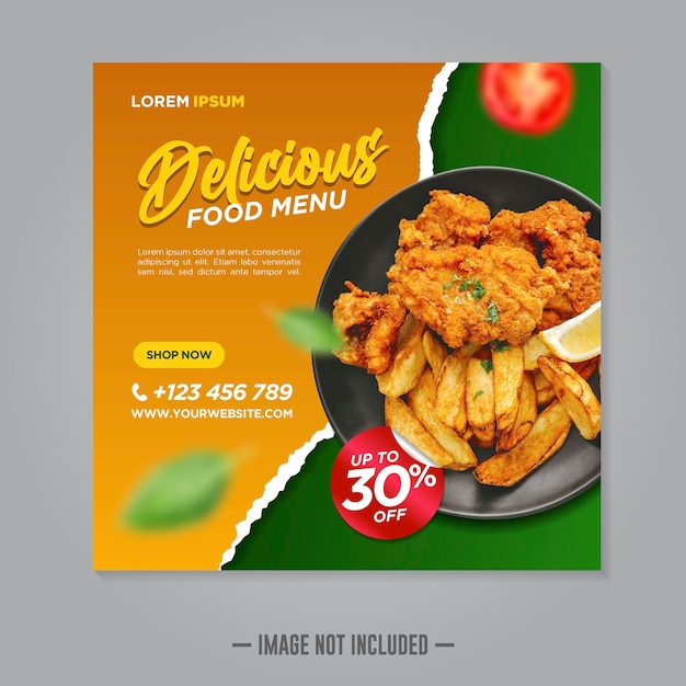 Restaurant eten social media banner post ontwerpsjabloon
