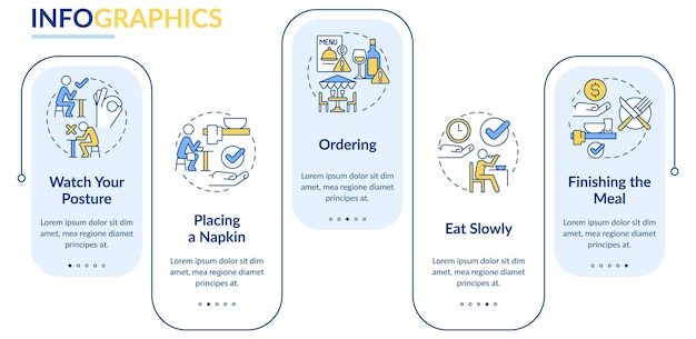 Modello di infografica rettangolo di etichetta del ristorante