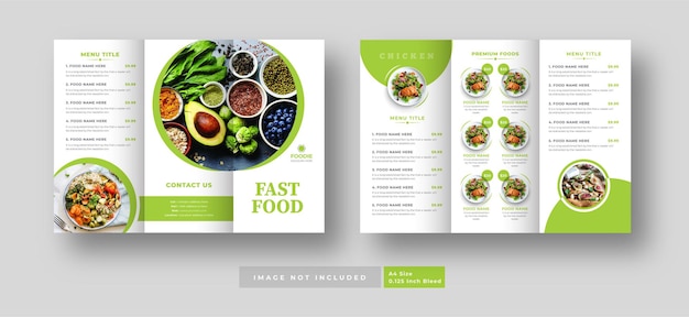 restaurant fast food menu trifold brochure