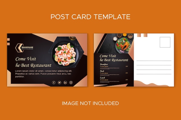 Restaurant fast food postcard template design