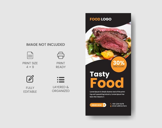 Restaurant fast food rack card design