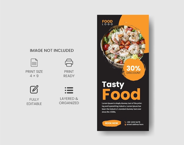 Restaurant fast food rack card design