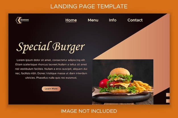 Vector restaurant fast food website landing page template