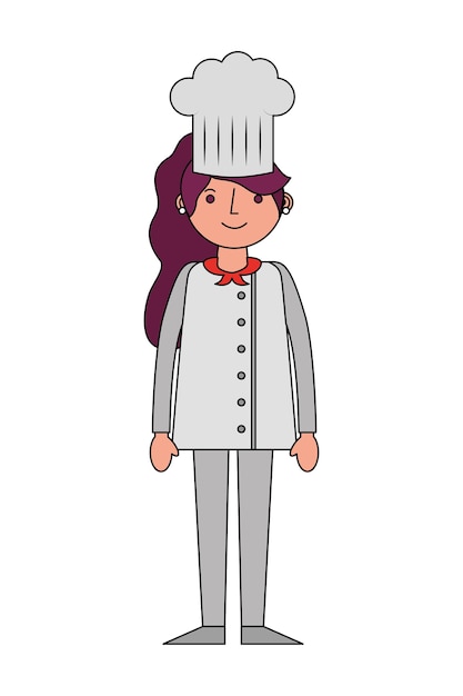 restaurant female chef avatar character 