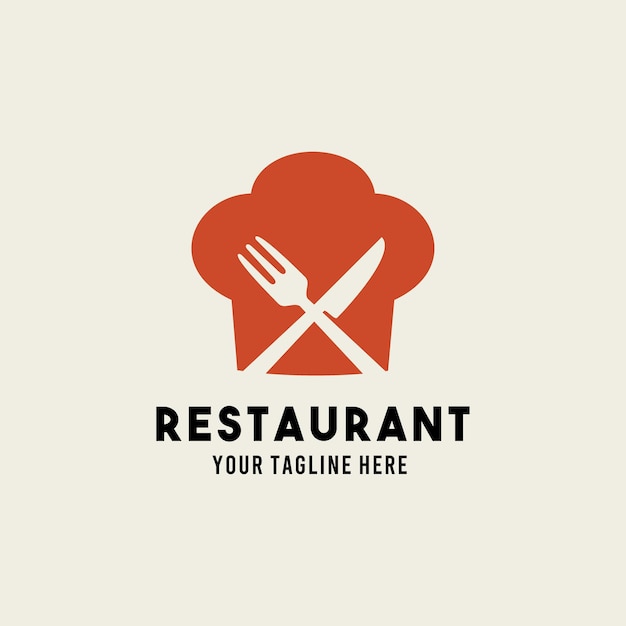 Vector restaurant flat style design symbol logo illustration   template