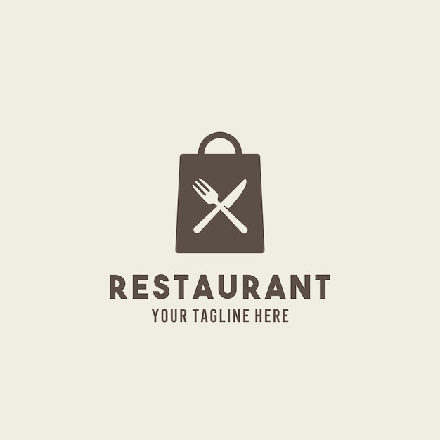 Vector restaurant flat style design symbol logo illustration   template