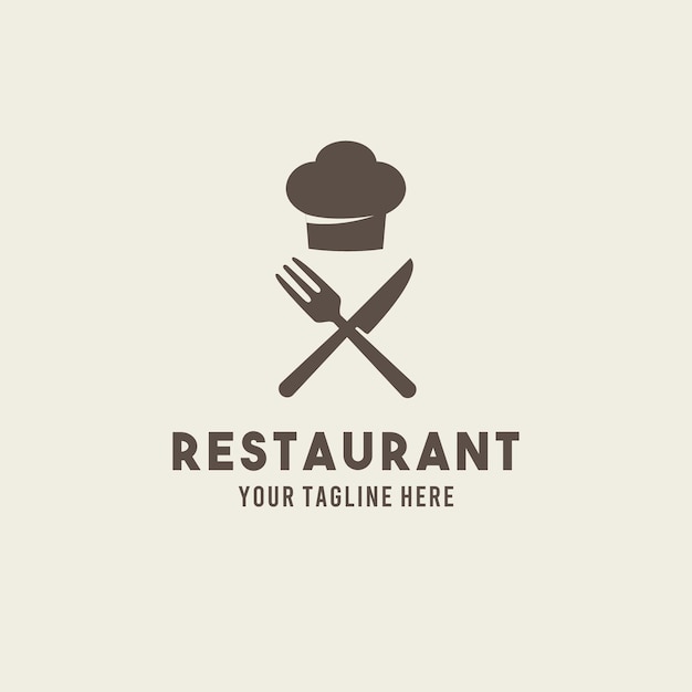 Vettore modello dell'illustrazione del logo di simbolo di progettazione di stile piano del ristorante