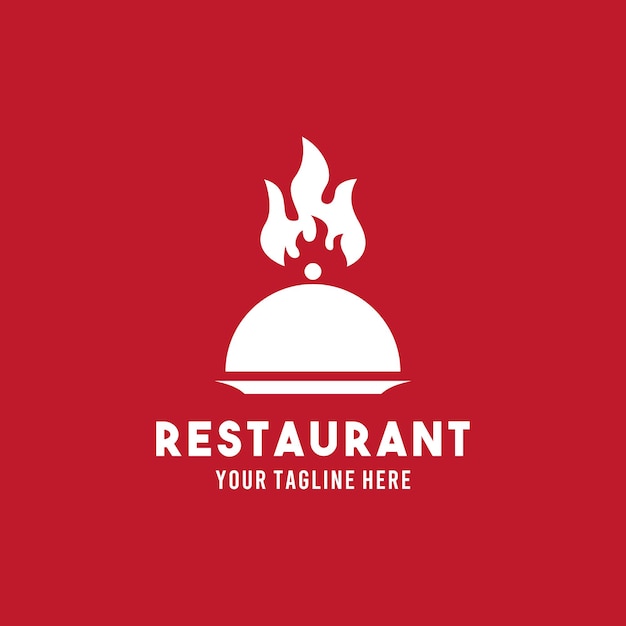 Vector restaurant flat style design symbol logo illustration   template