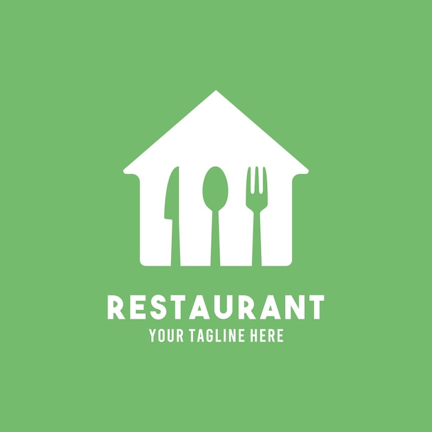 Restaurant flat style design symbol logo illustration   template