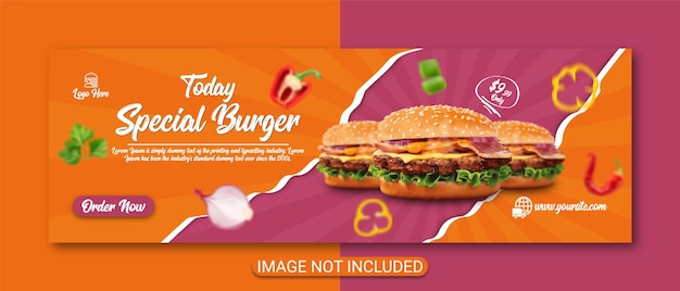 Restaurant flyer food social media post or facebook cover design premium vector
