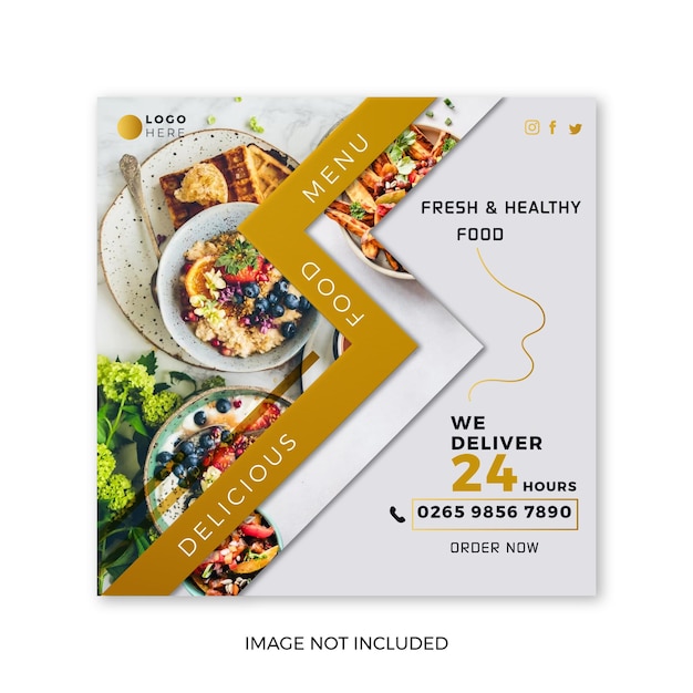 A restaurant flyer for fresh and healthy food.