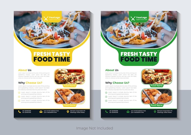 Restaurant flyer ontwerp, Eten flyer sjabloon Premium Vector