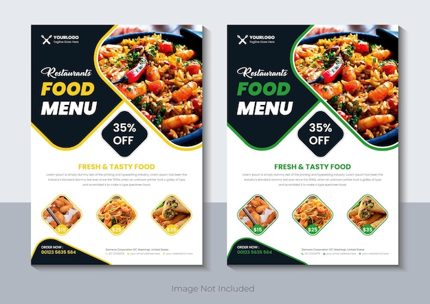 Restaurant flyer ontwerp, Eten flyer sjabloon Premium Vector