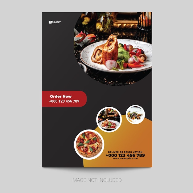 Restaurant flyer ontwerp sjabloon premium vector