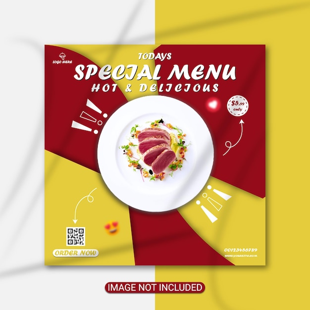 Restaurant flyer sjabloon ontwerp premium vector