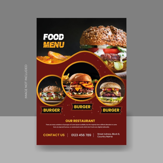 Restaurant flyer template premium vector