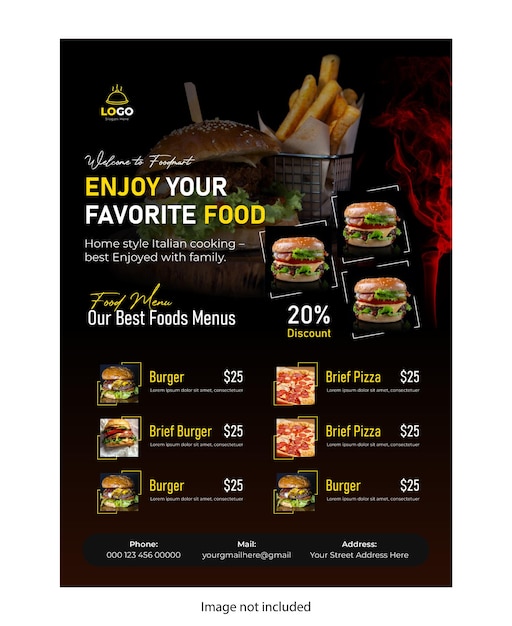 Vector restaurant flyer template