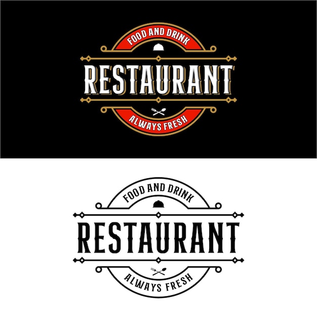 Vector restaurant food and drink always fresh vintage style design