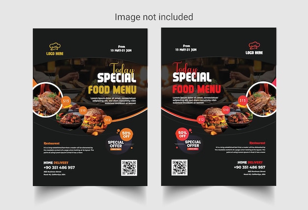 Vector restaurant food flyer design  templates.