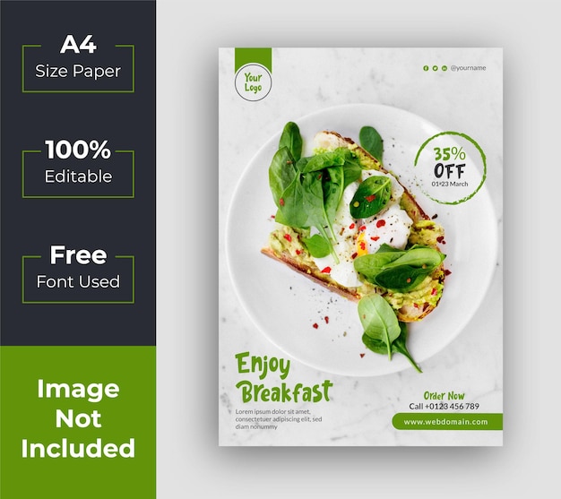 Vector restaurant food flyer promotion template