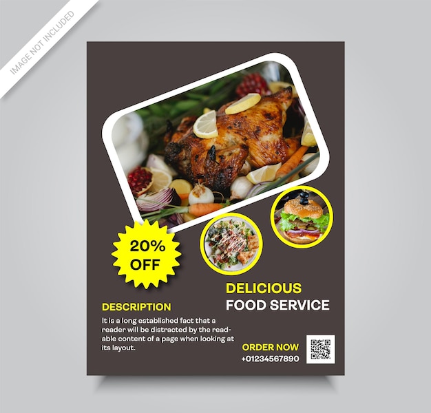 Vector restaurant food flyer template premium vector