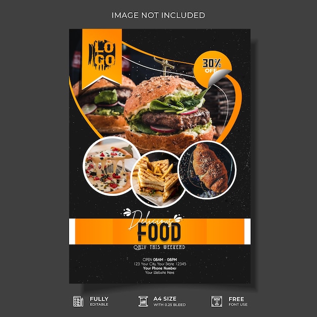 Vector restaurant food flyer template