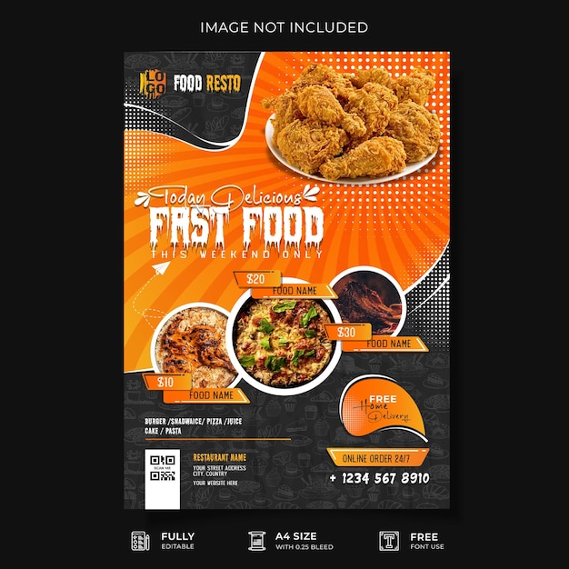 Vector restaurant food flyer template