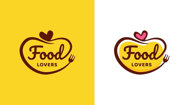 Modello di progettazione del logo per gli amanti del cibo del ristorante