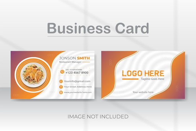 Restaurant food menu business card design template