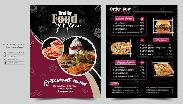 Vector restaurant food menu design template