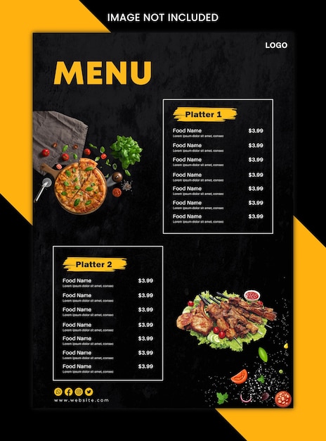 Restaurant food menu design template