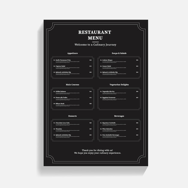 Restaurant food menu design template