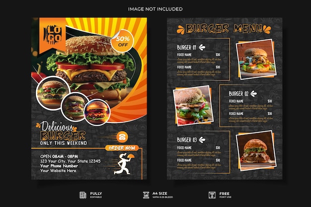 Vector restaurant food menu design