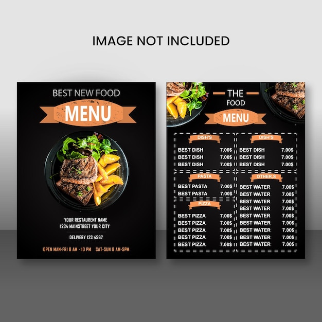 Vector restaurant food menu design