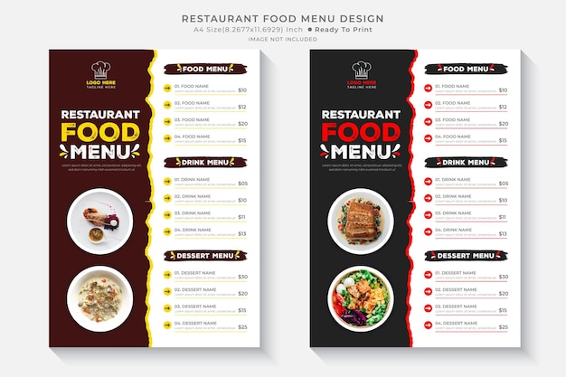 Restaurant food menu flyer design template Food menu design Flyer design